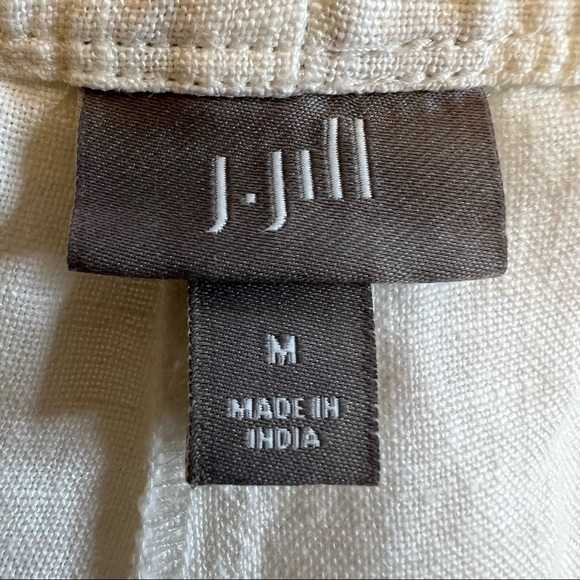 J. JILL White Linen Cropped Pants Size Large - Picture 5 of 15